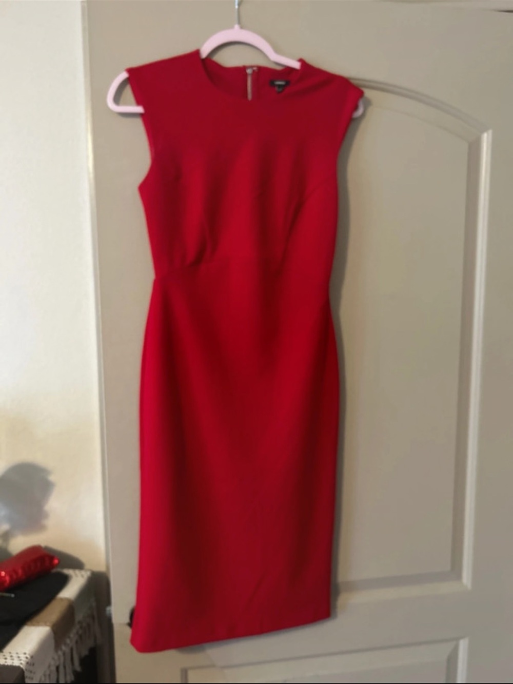 Express Red Sleeveless Sheath Dress